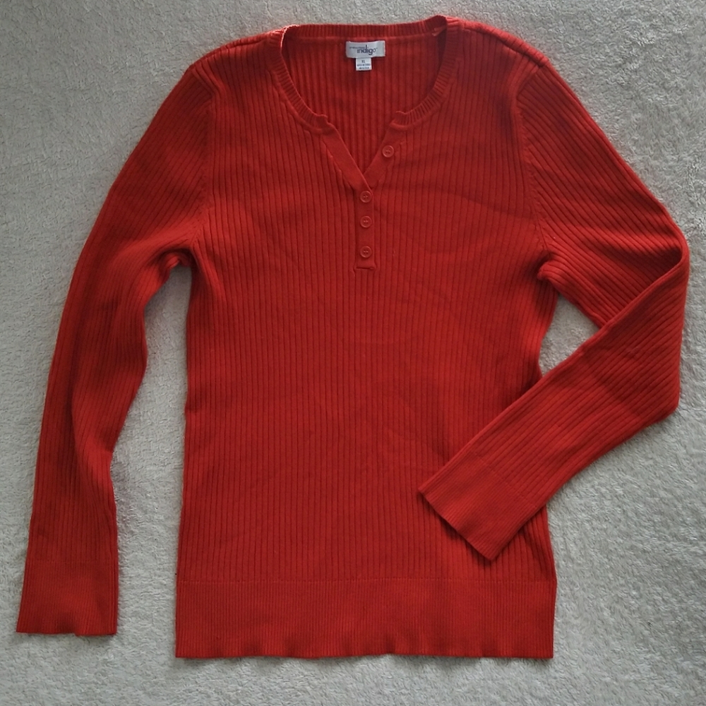 Orange Ribbed Sweater